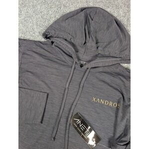 Anetik Low Pro Tech Hooded Long Sleeve T Shirt Mens M Black w/Logos FLAWS NEW‎